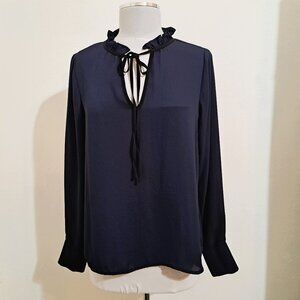 HYFVE Women Top Long Sleeve Blue/Black Turtle Neckline Size M Great Cond…